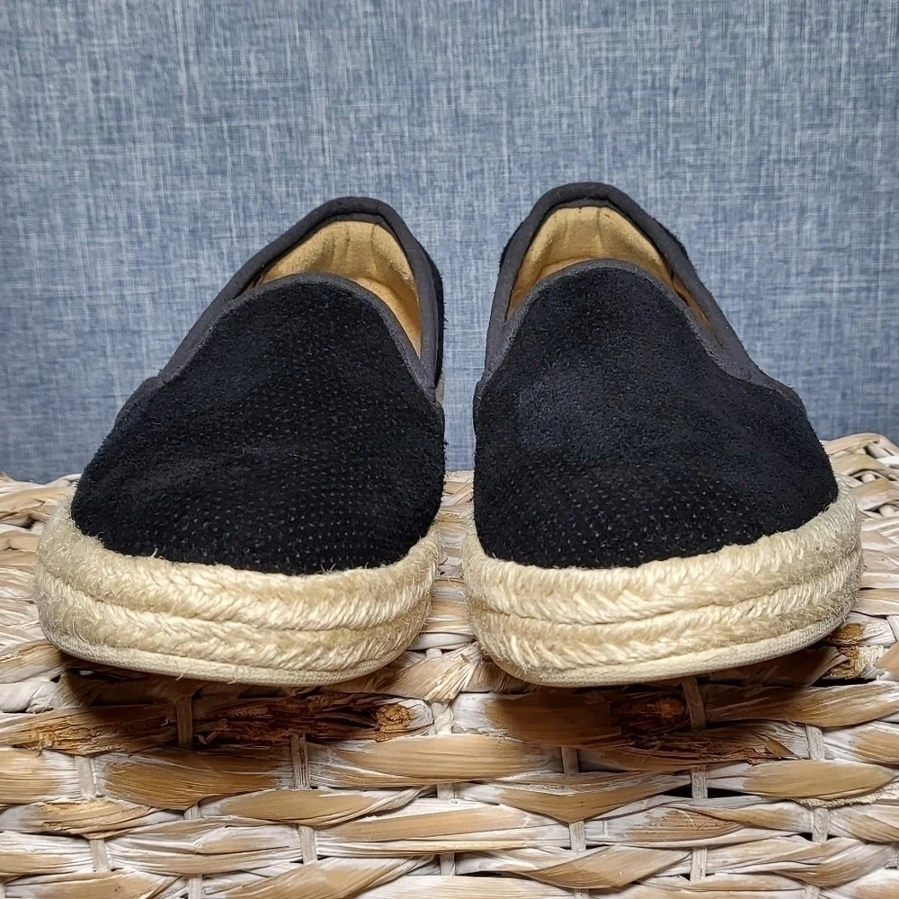 Espadrille Slip-On Breathable Suede Cushion Clark's Azella Black Women's 7.5